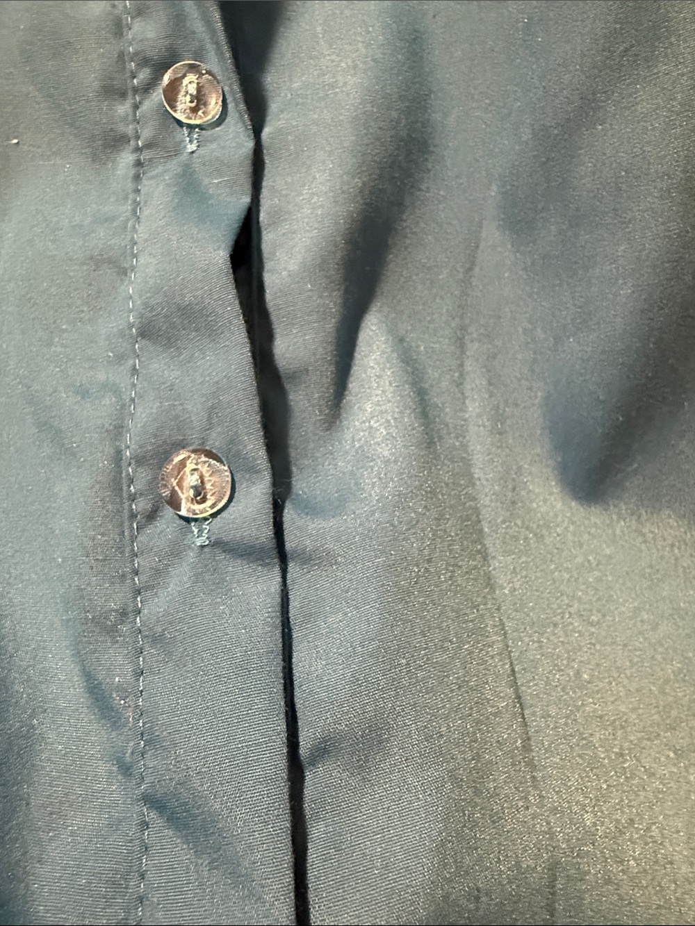 Medium NWT Blue Button-Front Top - Picture 4 of 5